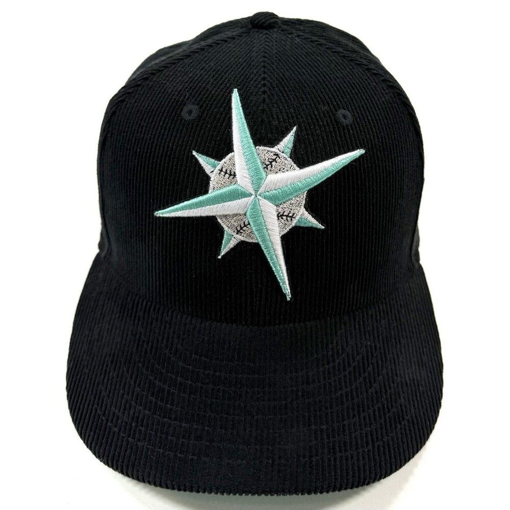 Seattle Mariners 30th Anniversary Fitted Hat New Era 59FIFTY Black Cord 7 1/2 - Picture 2 of 13